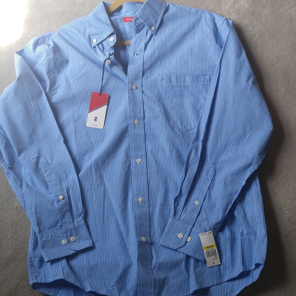 Men's Izod Blue Striped Buttondown Shirt